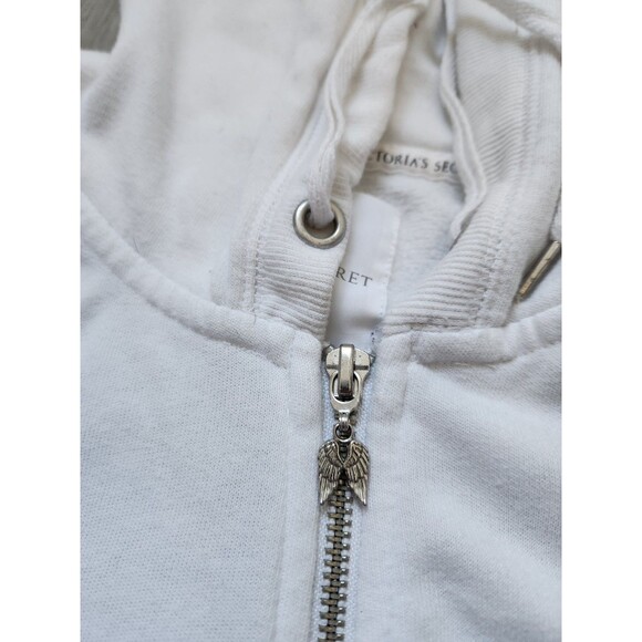 Victoria's Secret Sequin Wings White Zip Up Hoodie Supermodel Essentials White L - Picture 5 of 14